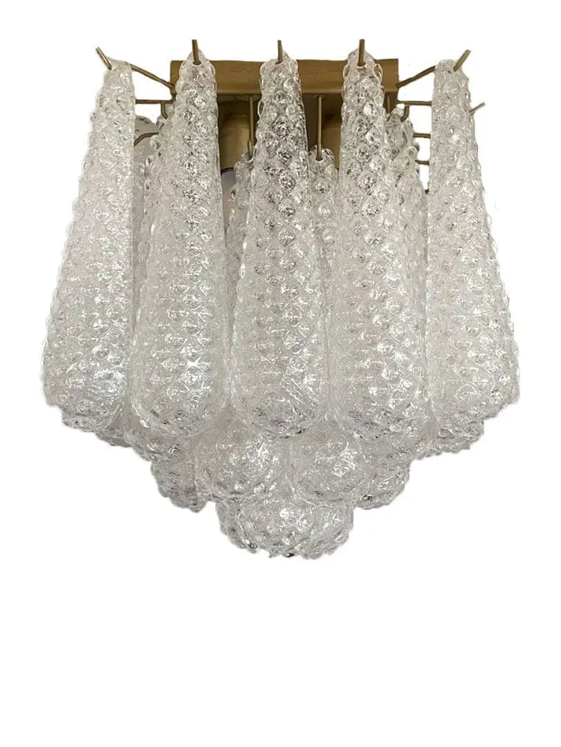 Pluvia Art Transparent Glass Wall Sconce – 32 Glasses