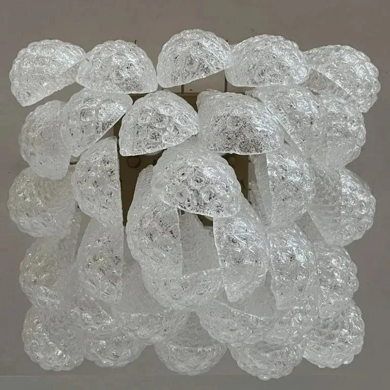 Pluvia Art Transparent Glass Wall Sconce – 32 Glasses