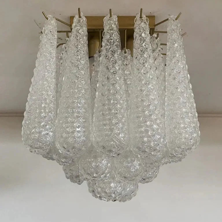 Pluvia Art Transparent Glass Wall Sconce – 32 Glasses