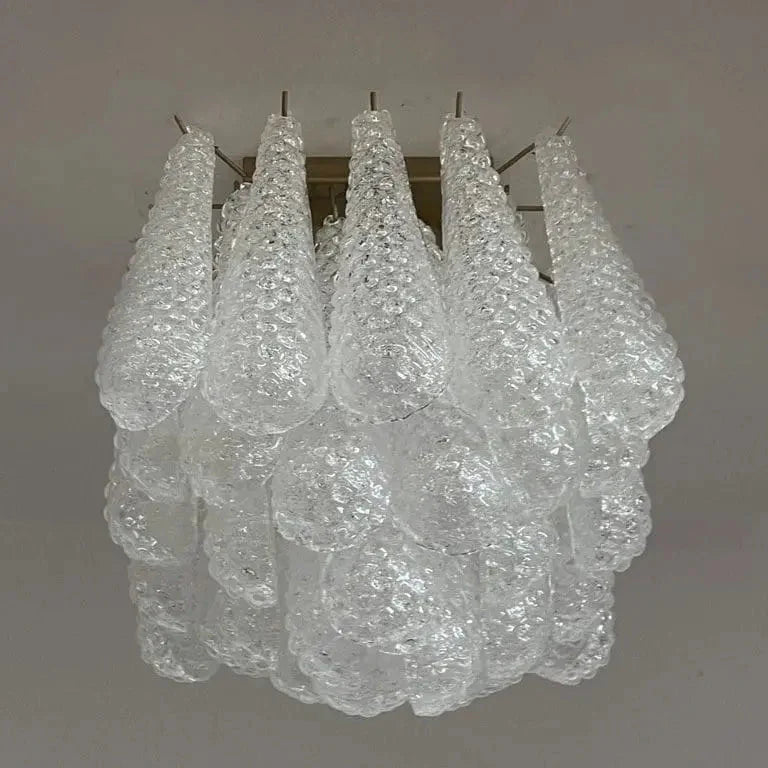 Pluvia Art Transparent Glass Wall Sconce – 32 Glasses