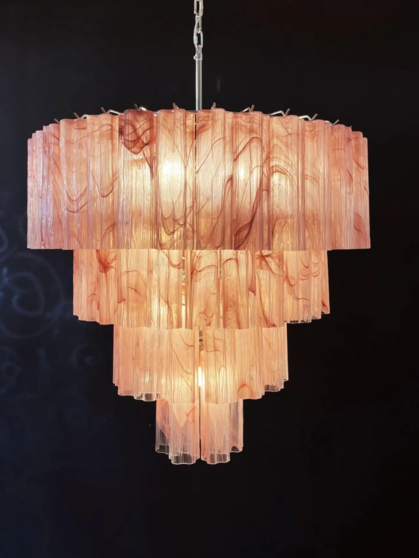 Pastel Art Glass Chandelier - 78 Tubes