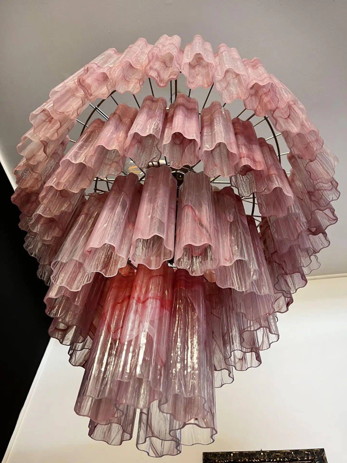 Pastel Art Glass Chandelier - 78 Tubes
