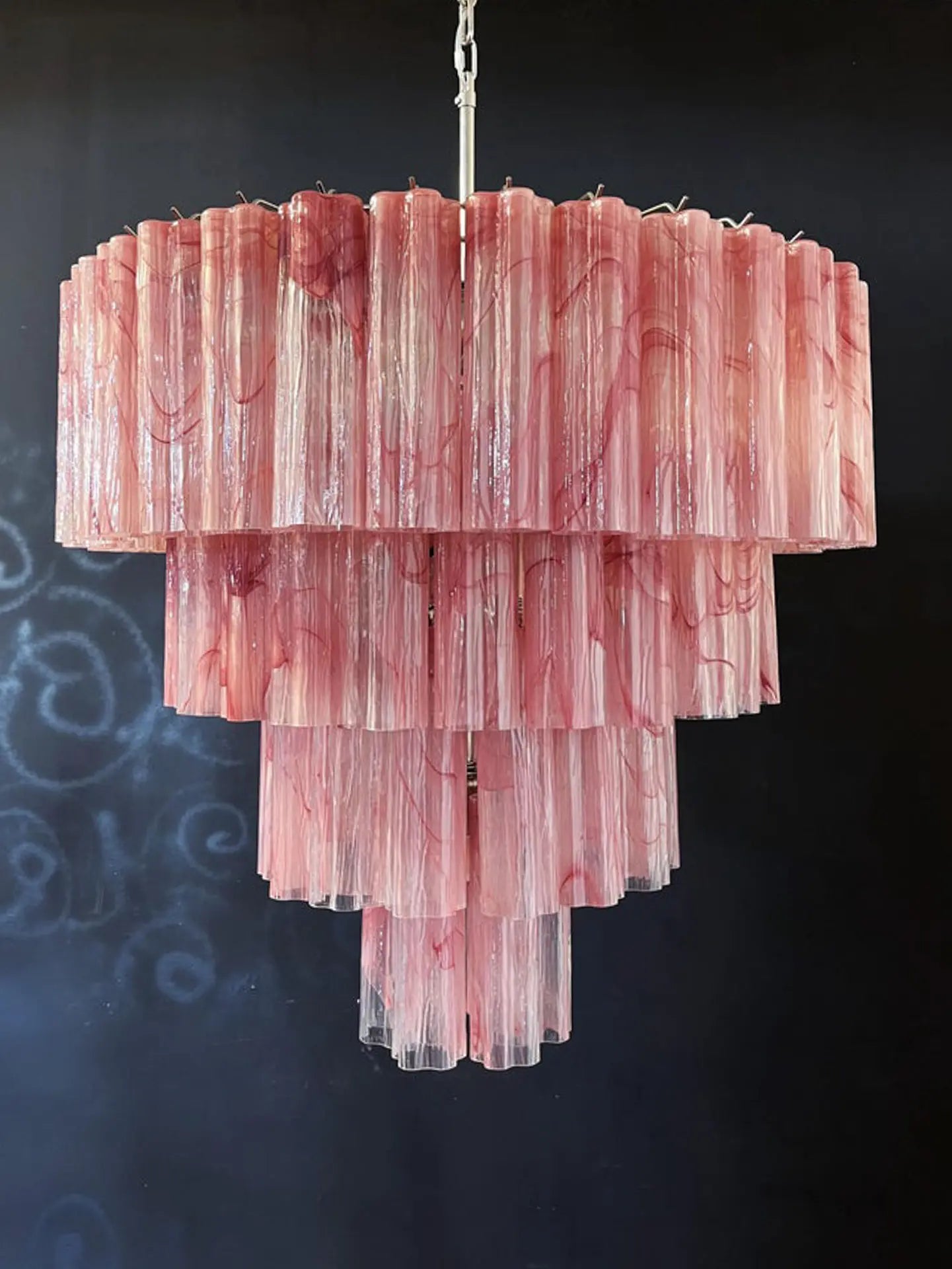 Pastel Art Glass Chandelier - 78 Tubes