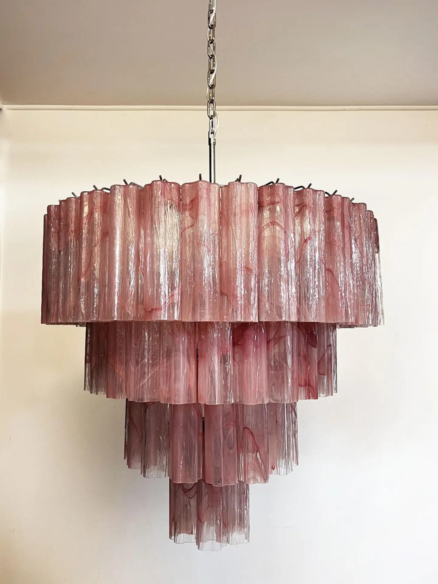 Pastel Art Glass Chandelier - 78 Tubes