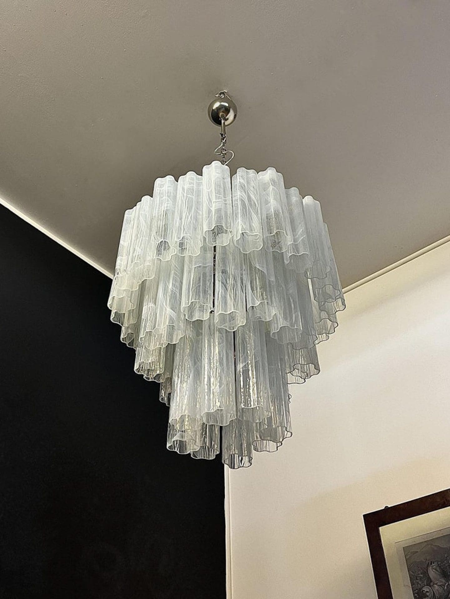 Pastel Art Glass Chandelier 25" – 48 tubes