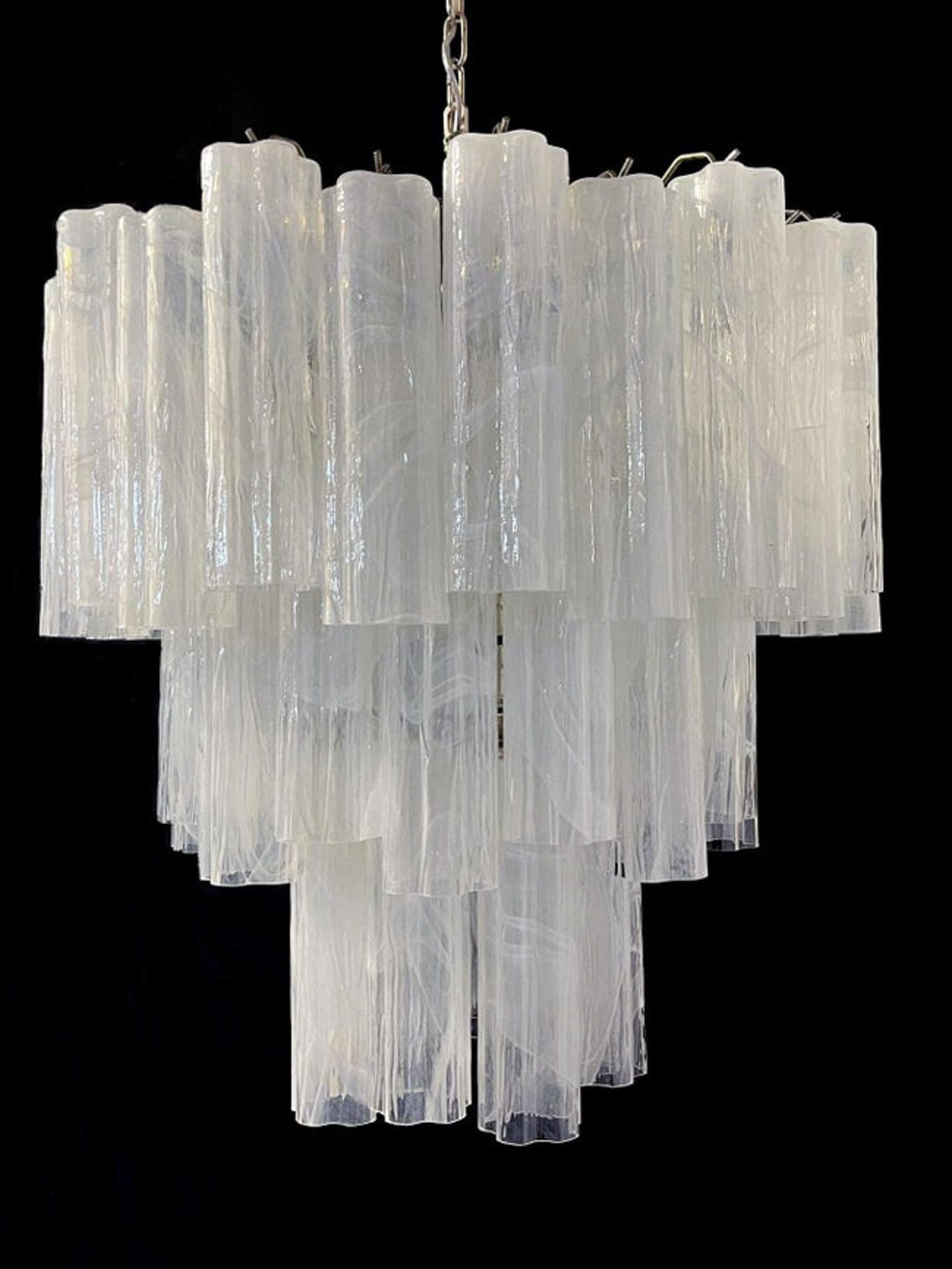 Pastel Art Glass Chandelier 25" – 48 tubes