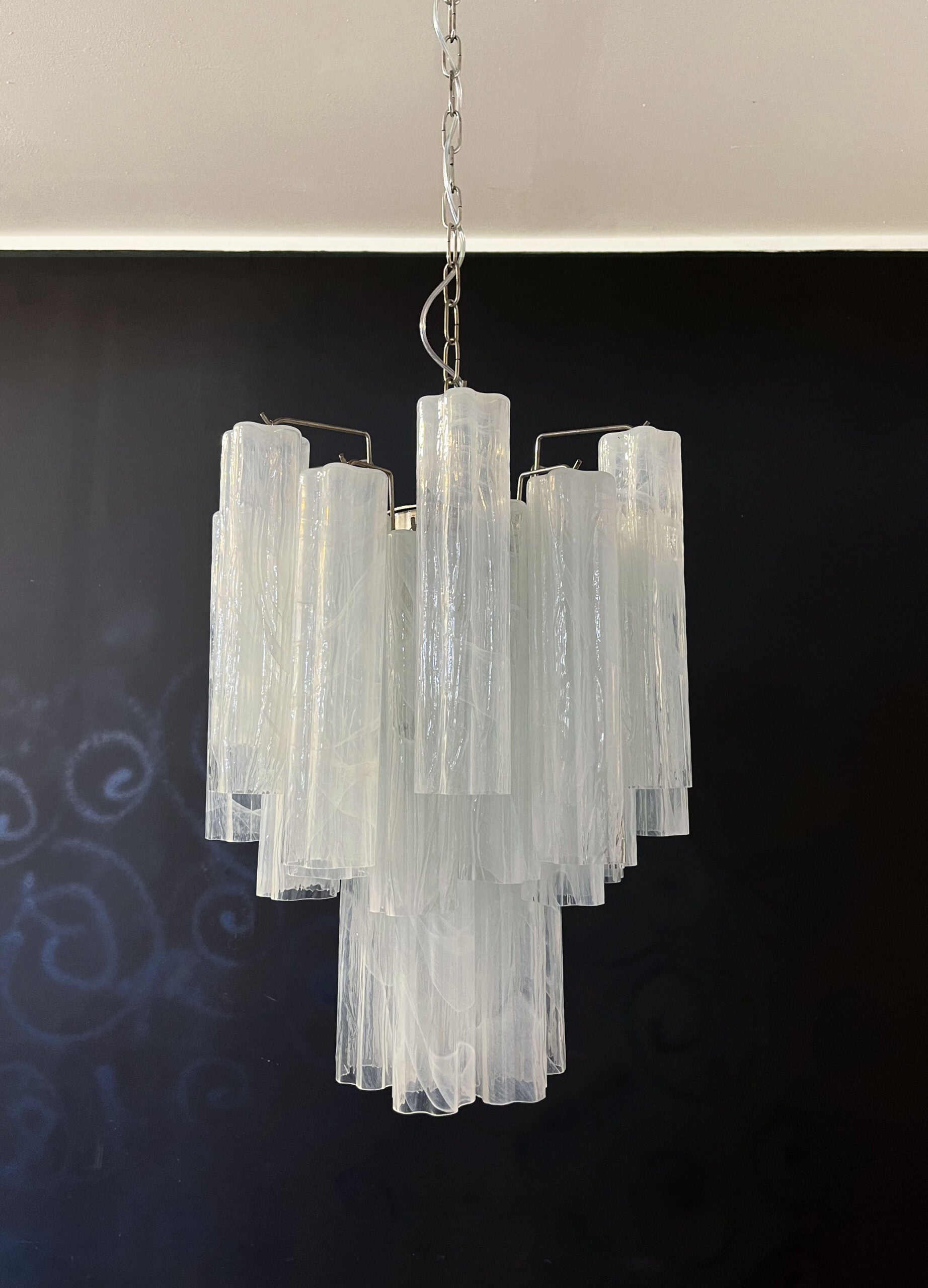 Pastel Art White Glass Chandelier – 30 Tubes
