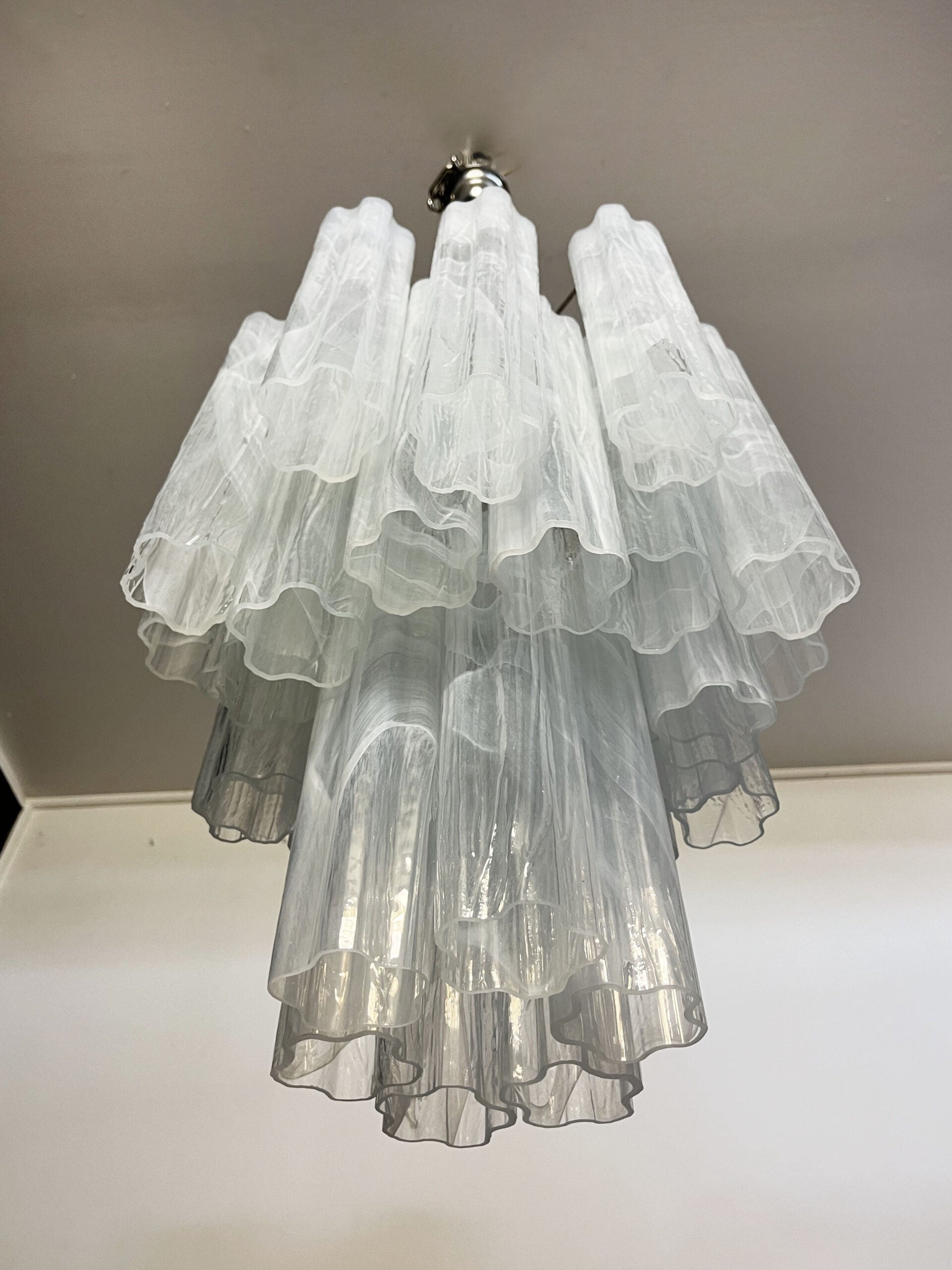 Pastel Art White Glass Chandelier – 30 Tubes