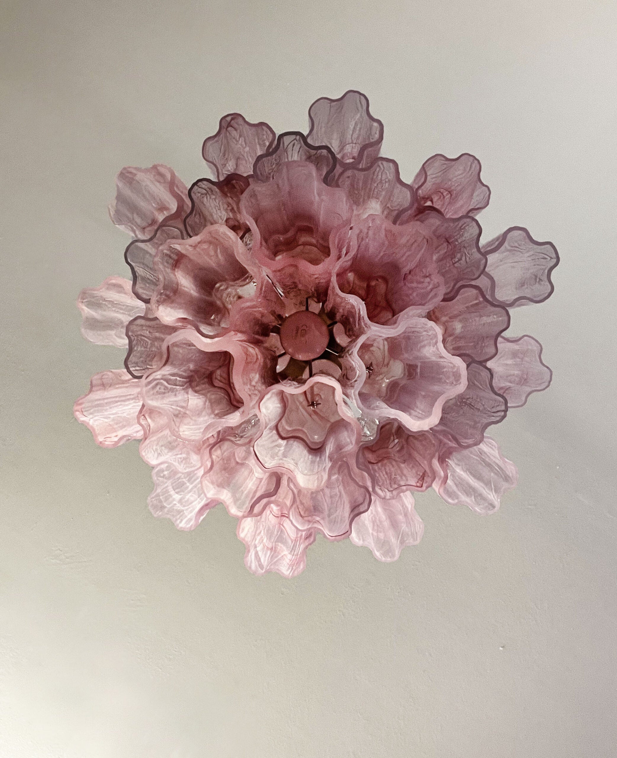 Pastel Art Glass Chandelier 18"– 30 Tubes