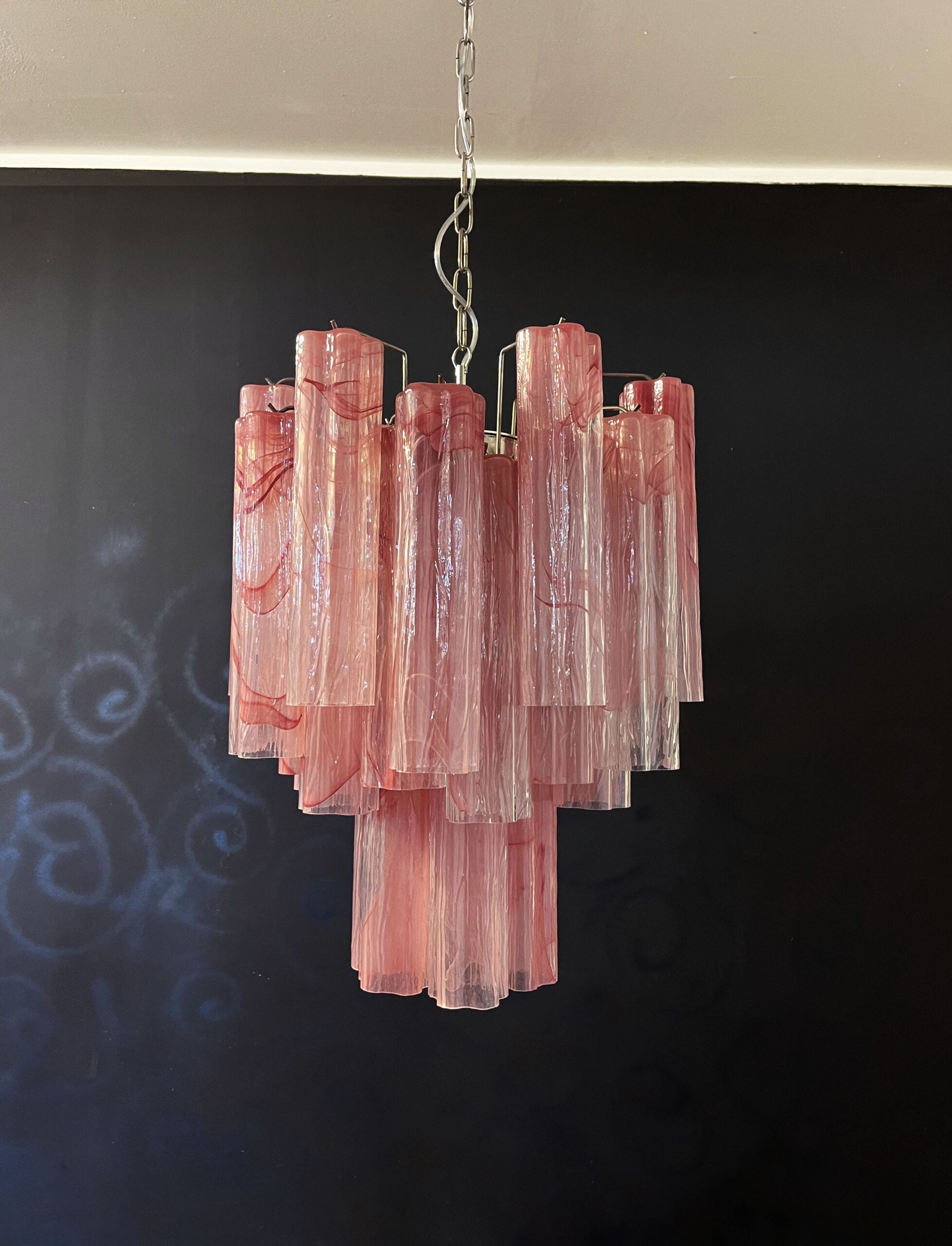 Pastel Art Glass Chandelier 18"– 30 Tubes