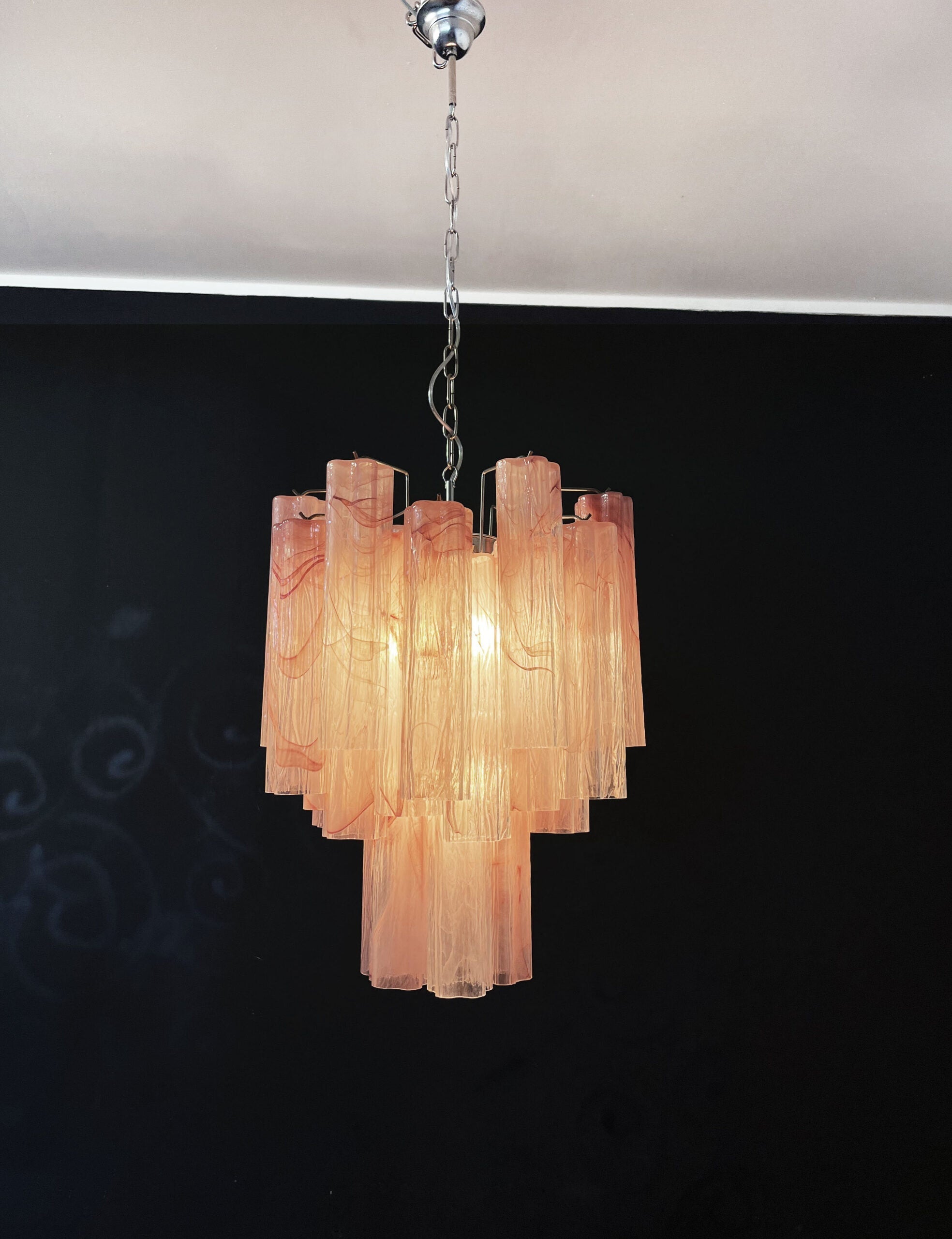 Pastel Art Glass Chandelier 18"– 30 Tubes