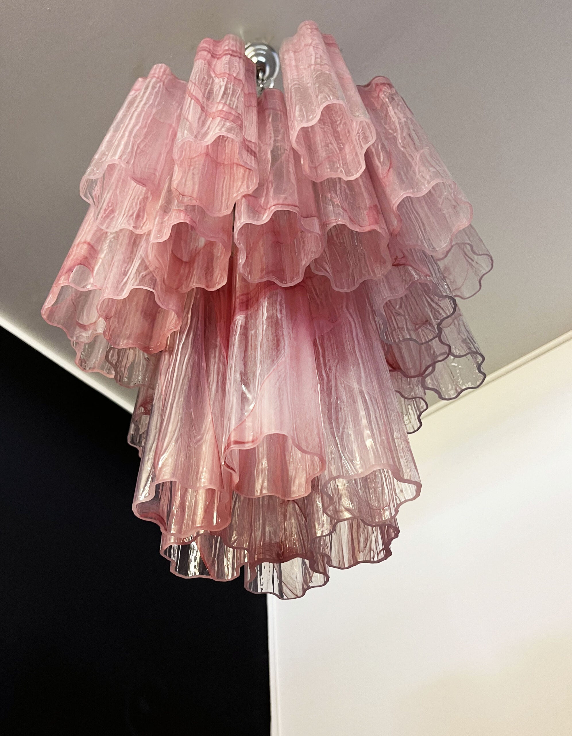 Pastel Art Glass Chandelier 18"– 30 Tubes
