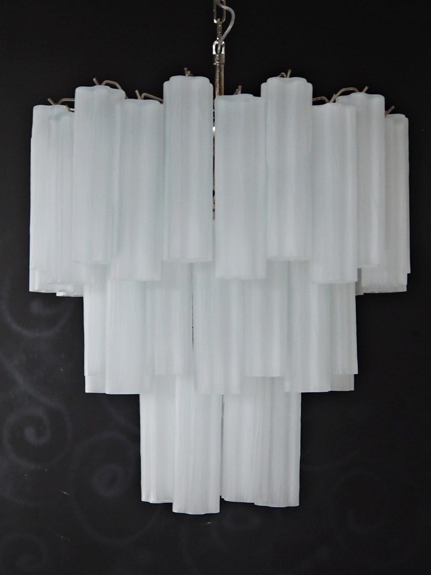 Pastel Art Matte White Glass Chandelier – 48 Tubes