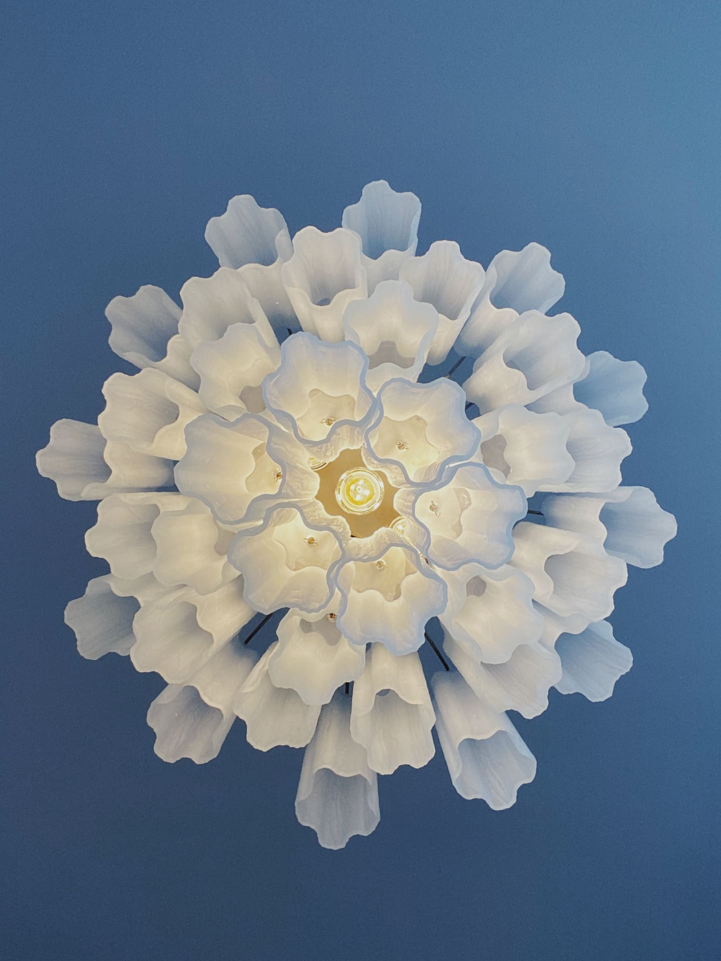 Pastel Art Matte white Glass Chandelier – 36 Tubes