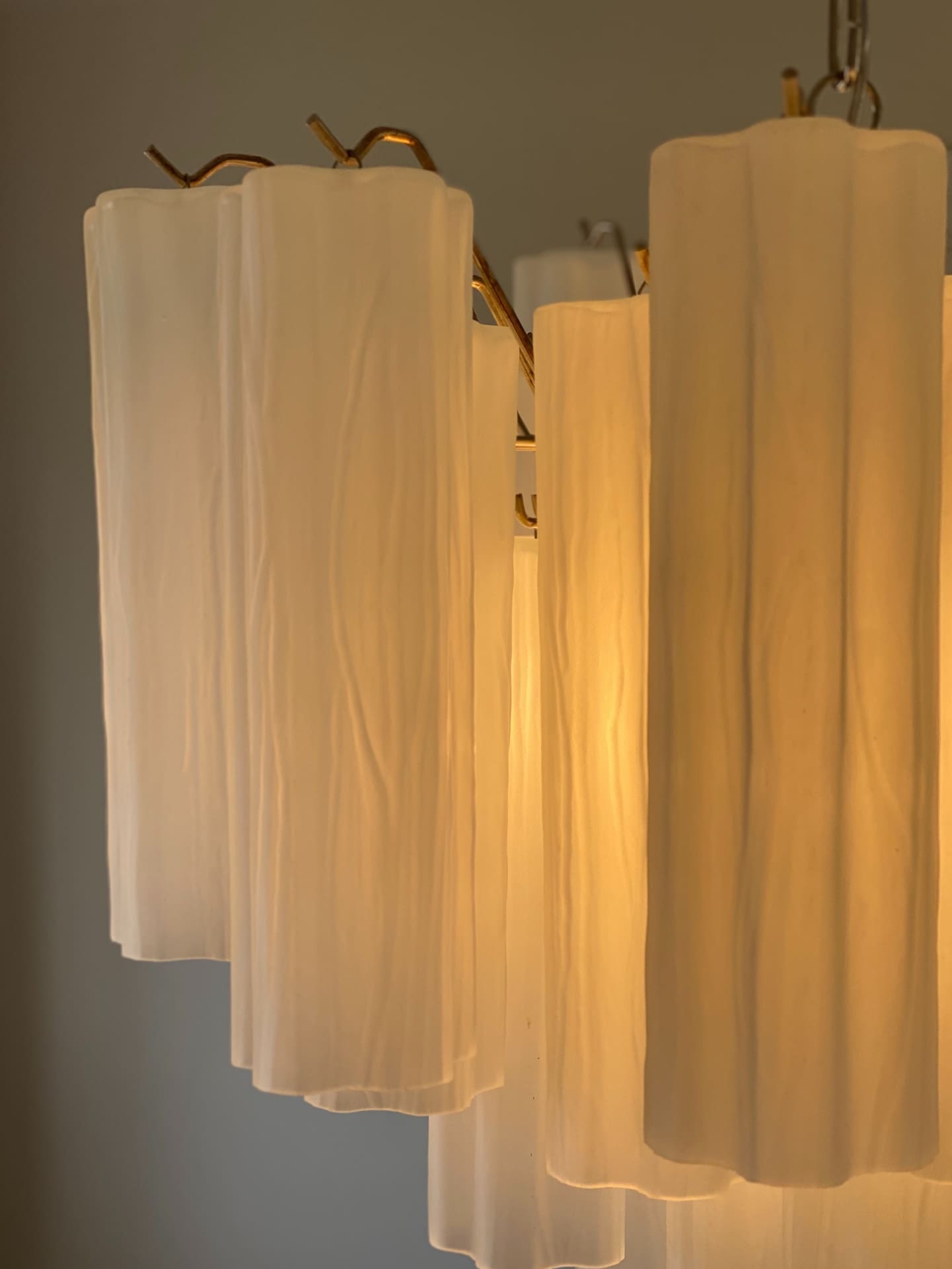 Pastel Art Matte white Glass Chandelier – 36 Tubes