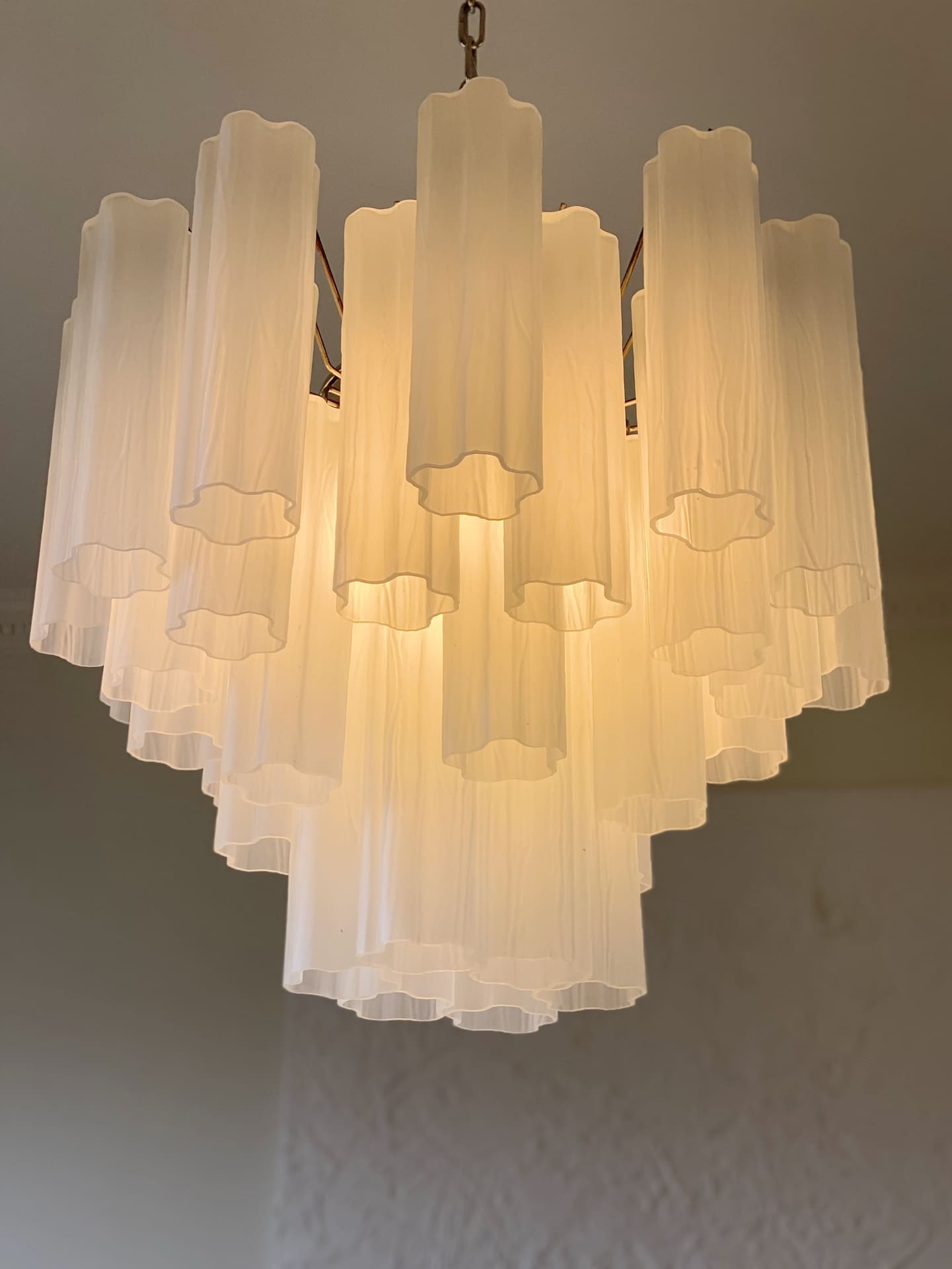 Pastel Art Matte white Glass Chandelier – 36 Tubes
