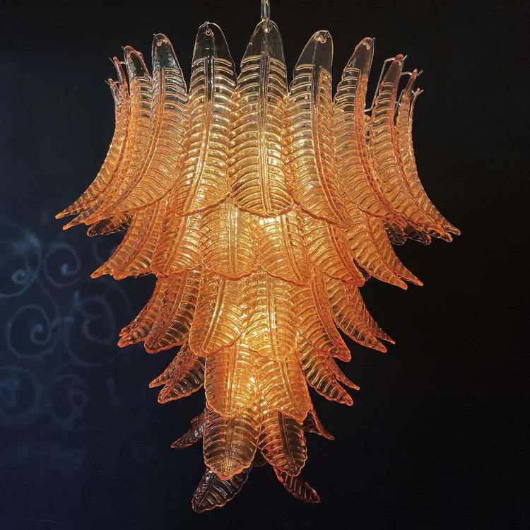 Folia Art Leaf Glass Chandelier