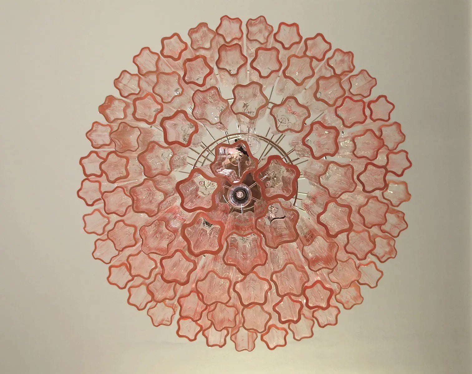 Pastel Art Pink Glass Chandelier – 78 Tubes