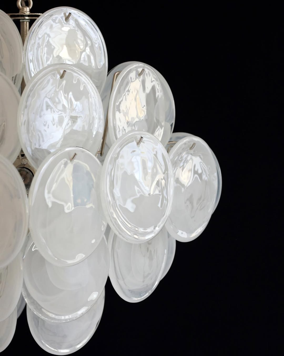 Cobalt Aura Glass Disc Chandelier---White