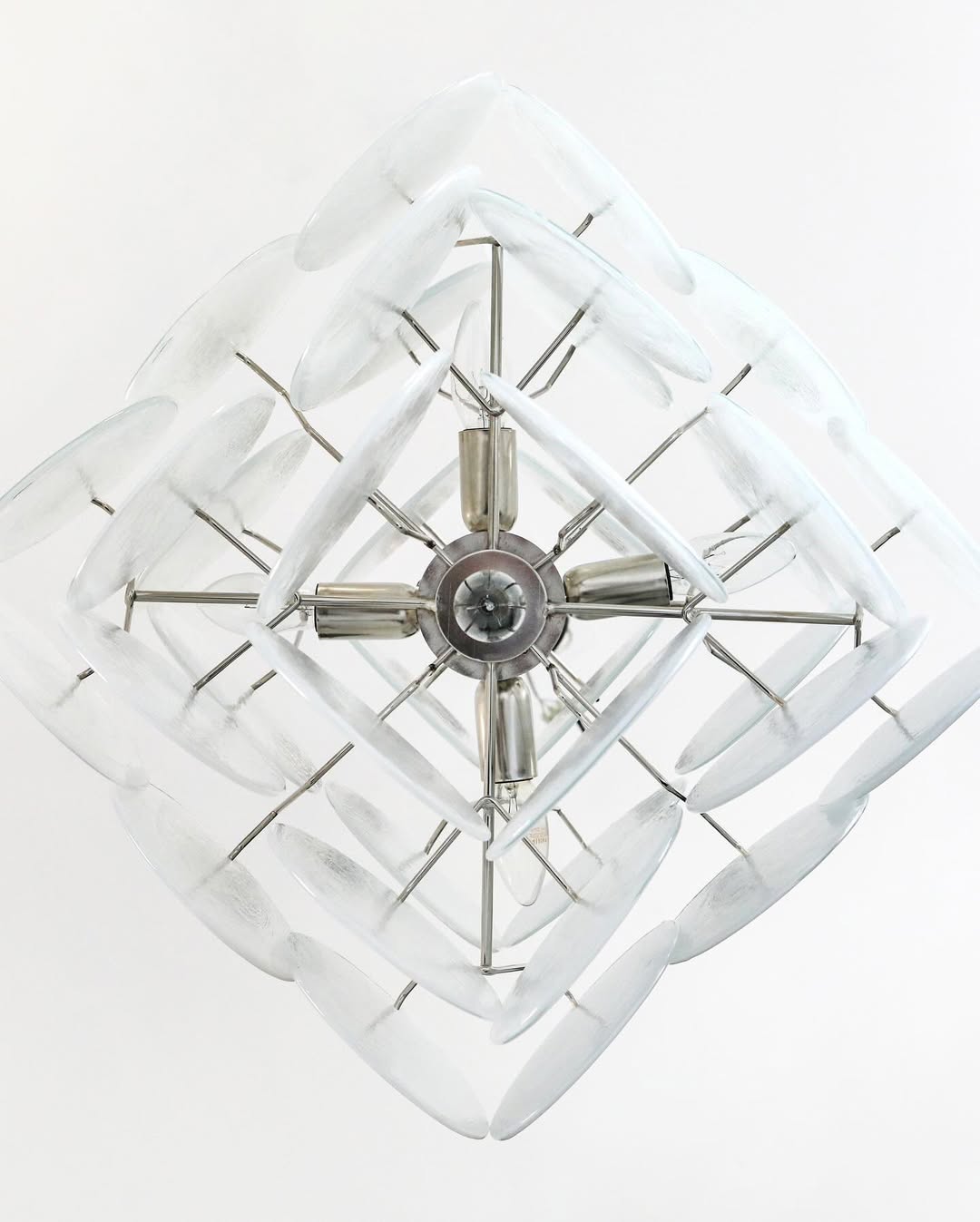 Cobalt Aura Glass Disc Chandelier---White