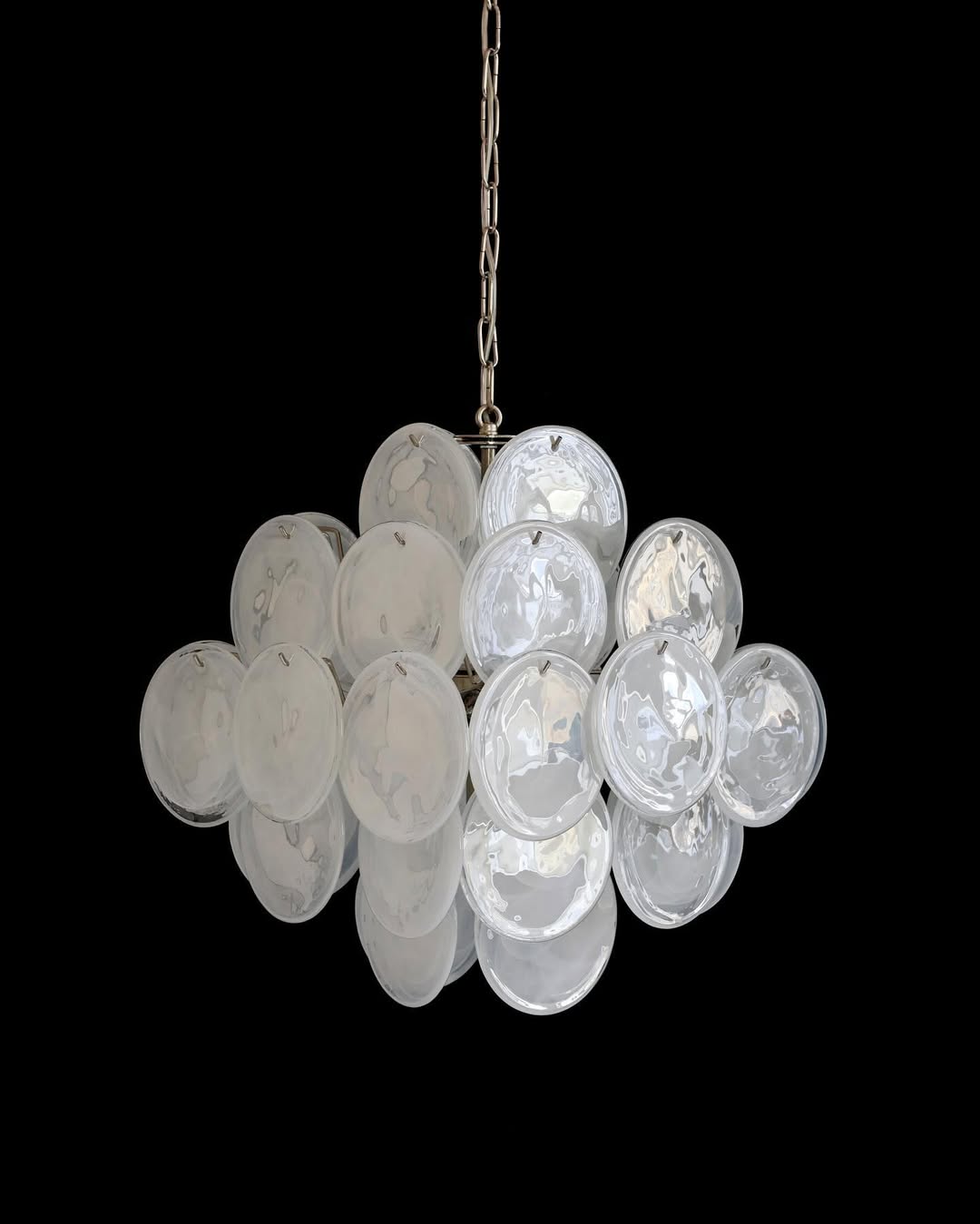 Cobalt Aura Glass Disc Chandelier---White