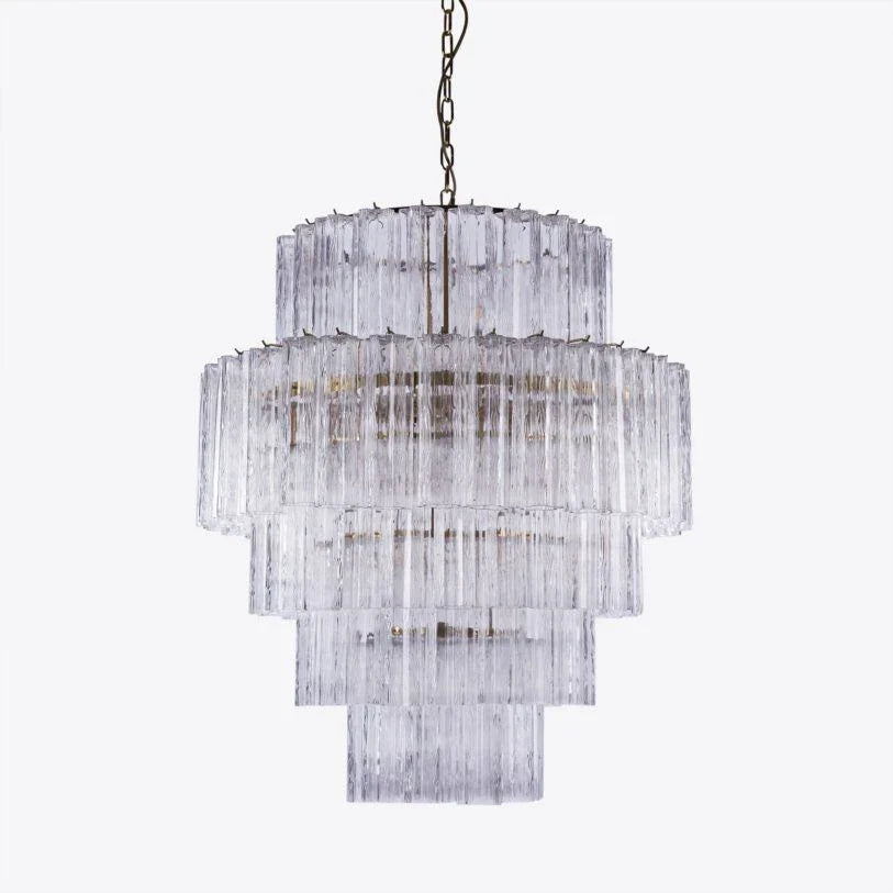 Pastel Art Glass Chandelier 31"