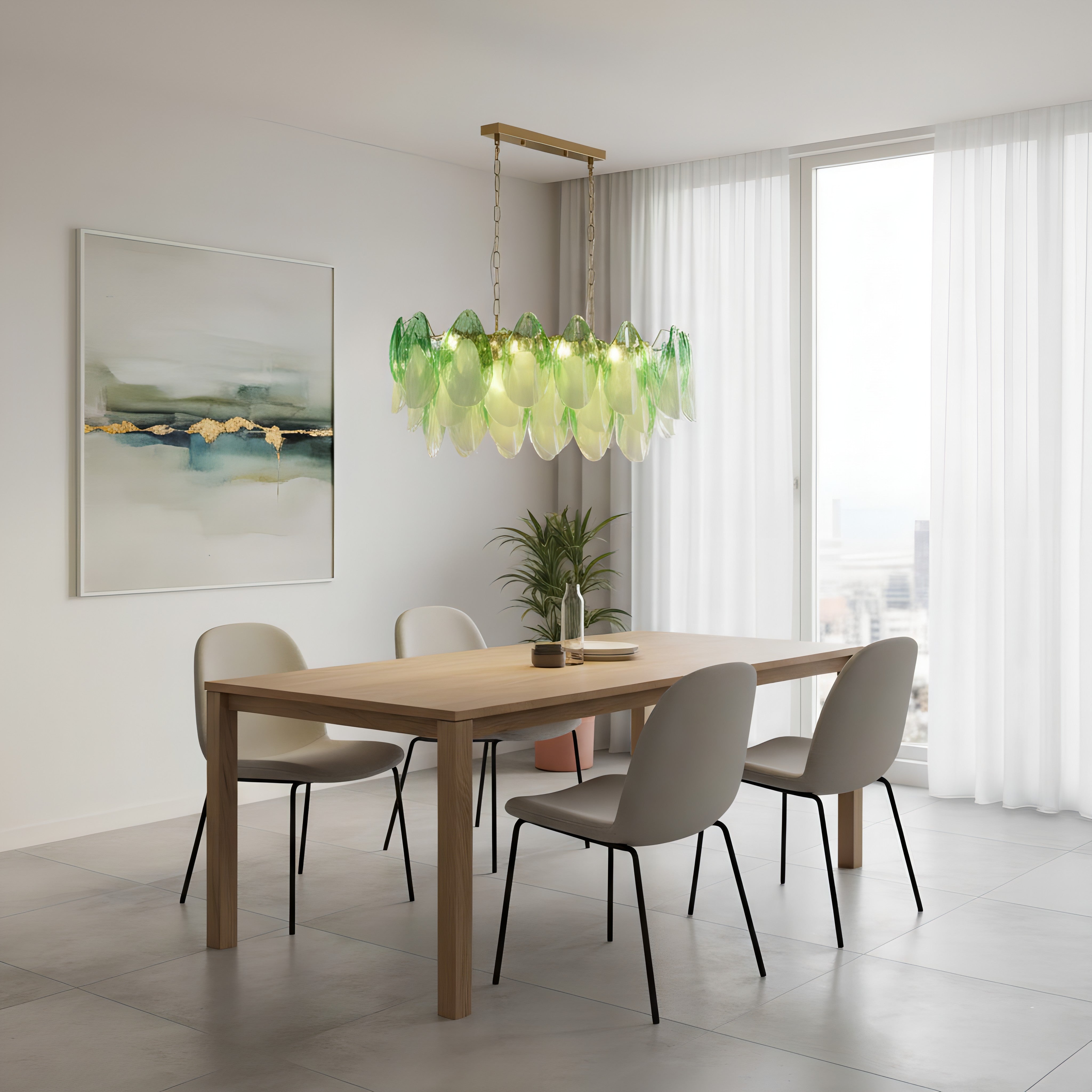 Anthesis Art Glass Chandelier-Pink