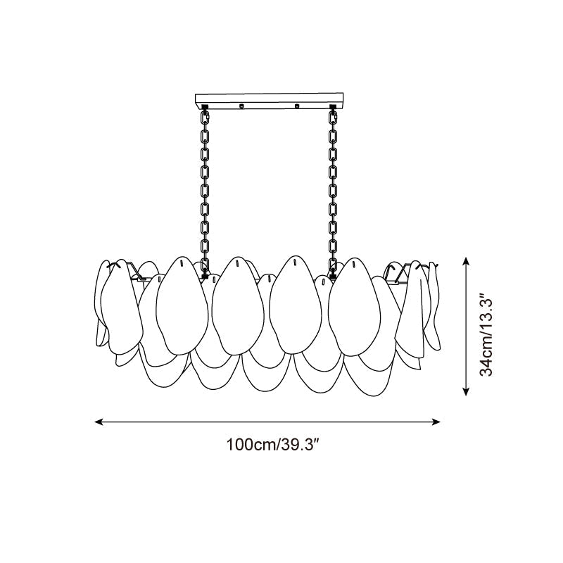 Anthesis Art Glass Chandelier-Pink
