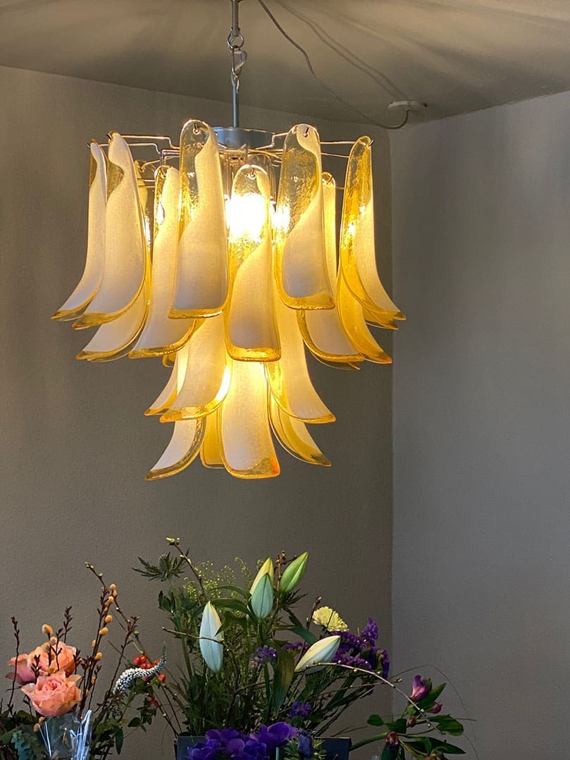 Anthesis Art Glass Chandelier – Amber