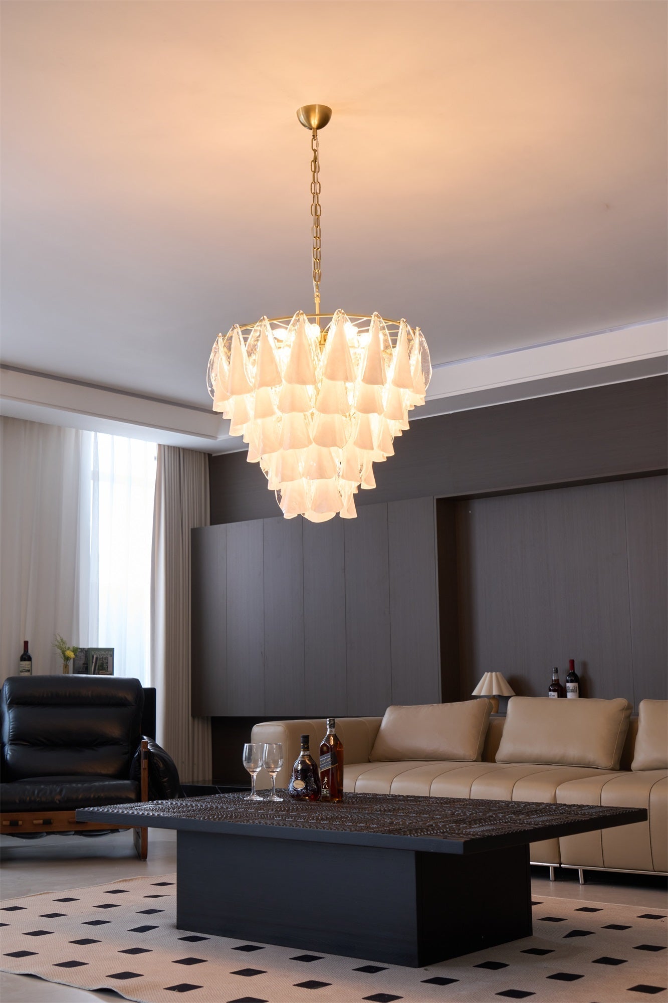 Anthesis Art White Glass Chandelier