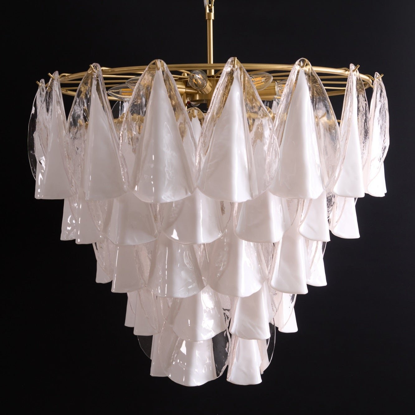 Anthesis Art White Glass Chandelier
