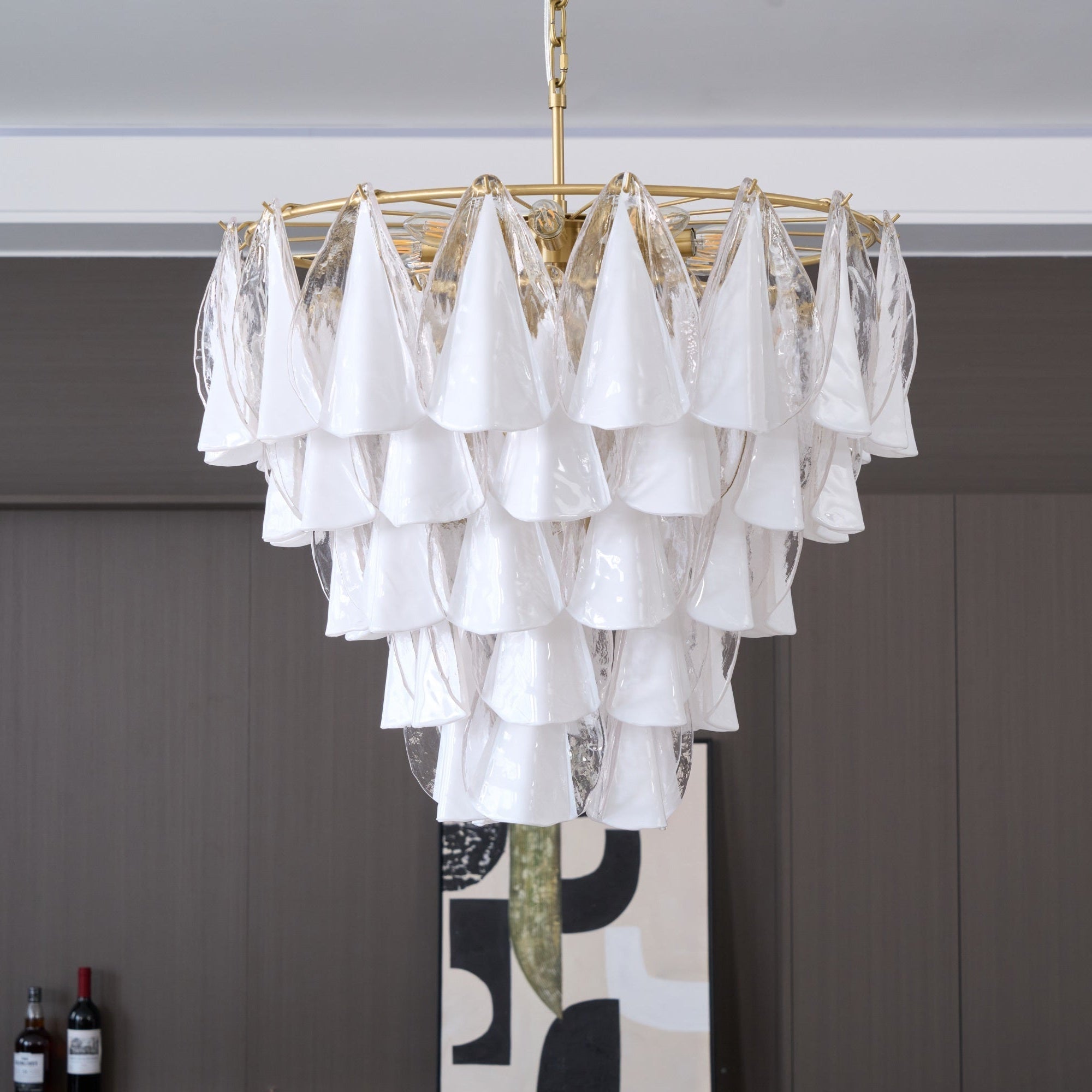 Anthesis Art White Glass Chandelier