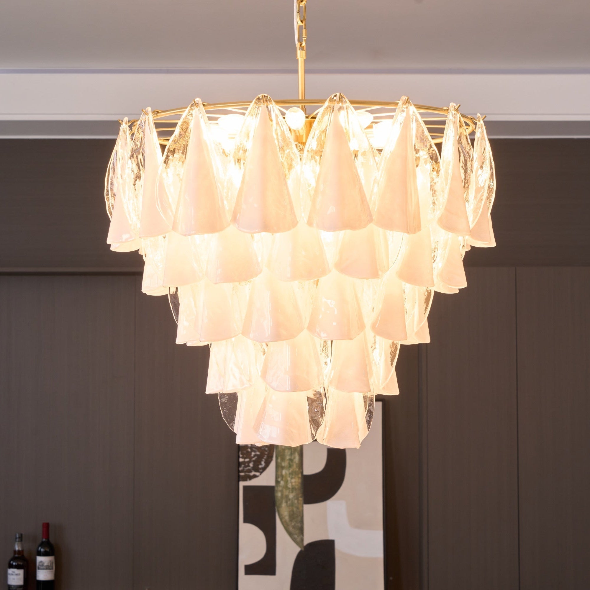 Anthesis Art White Glass Chandelier
