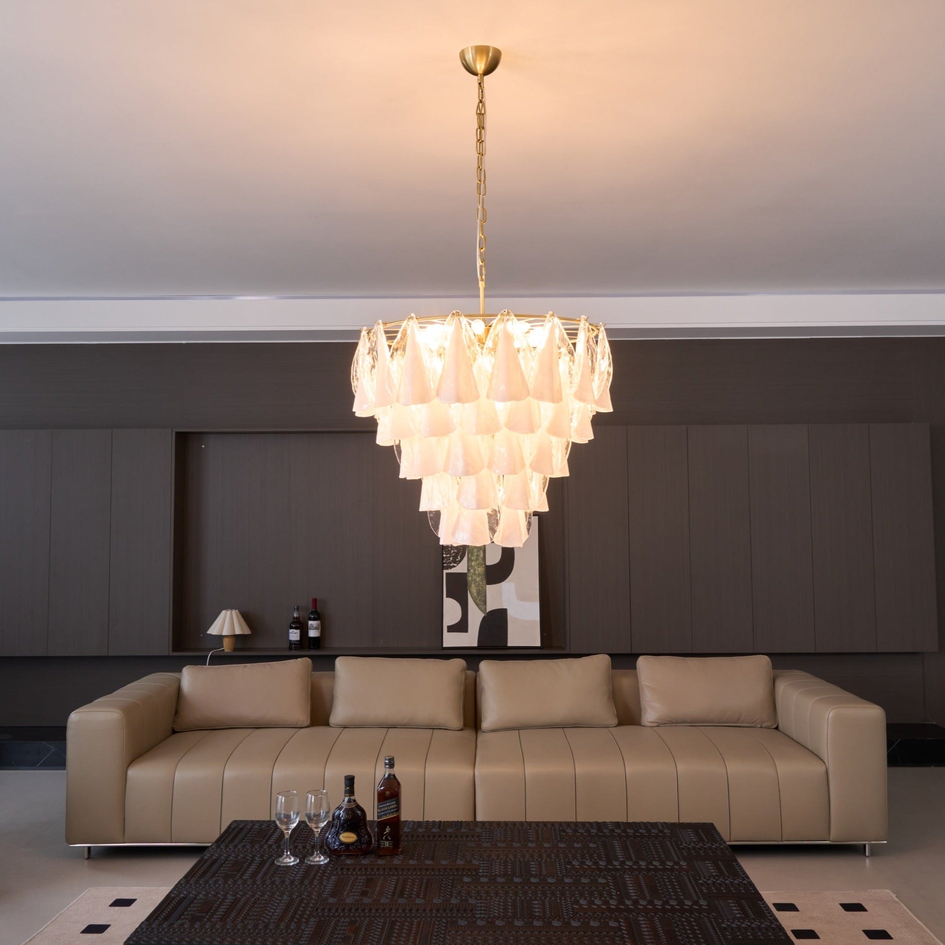 Anthesis Art White Glass Chandelier