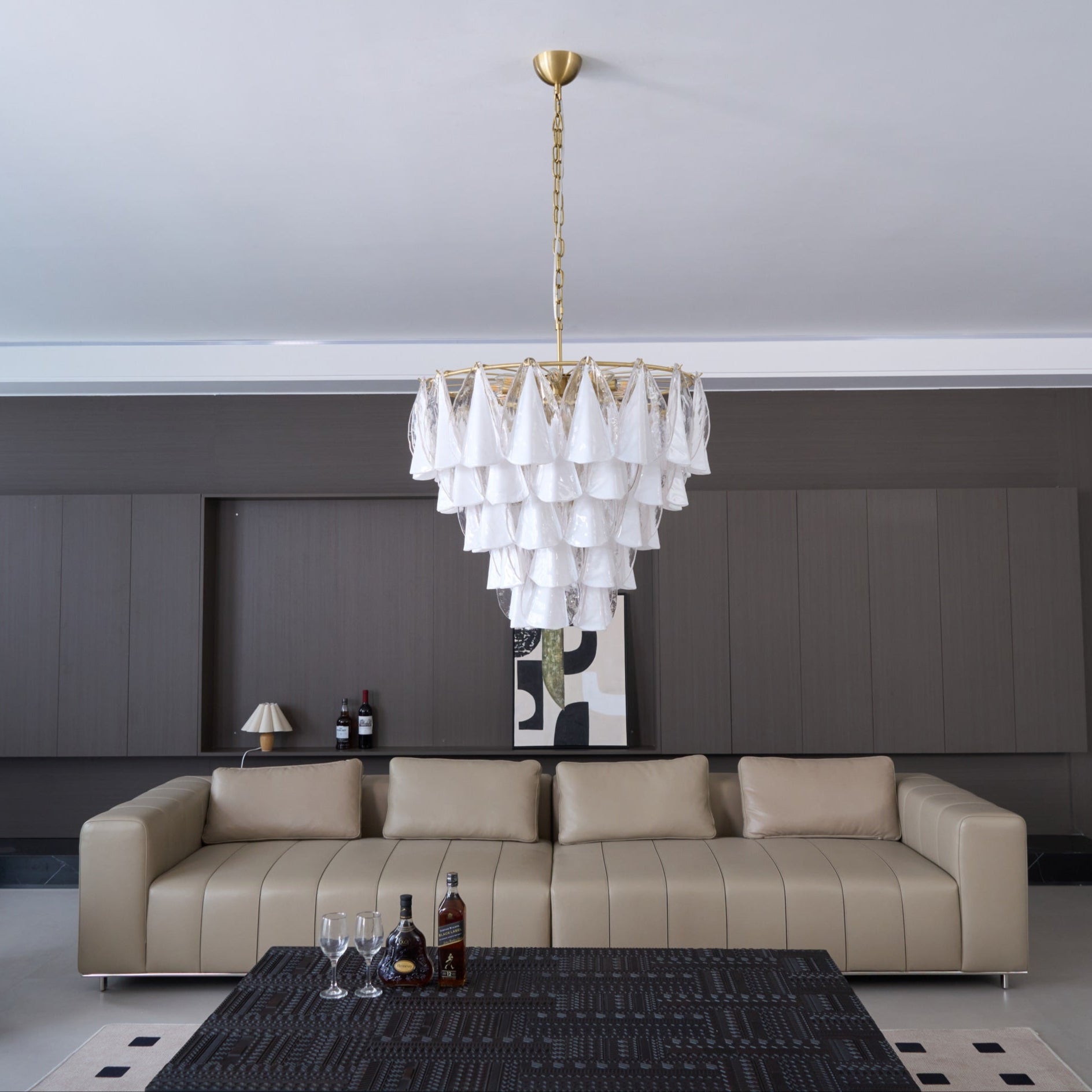 Anthesis Art White Glass Chandelier