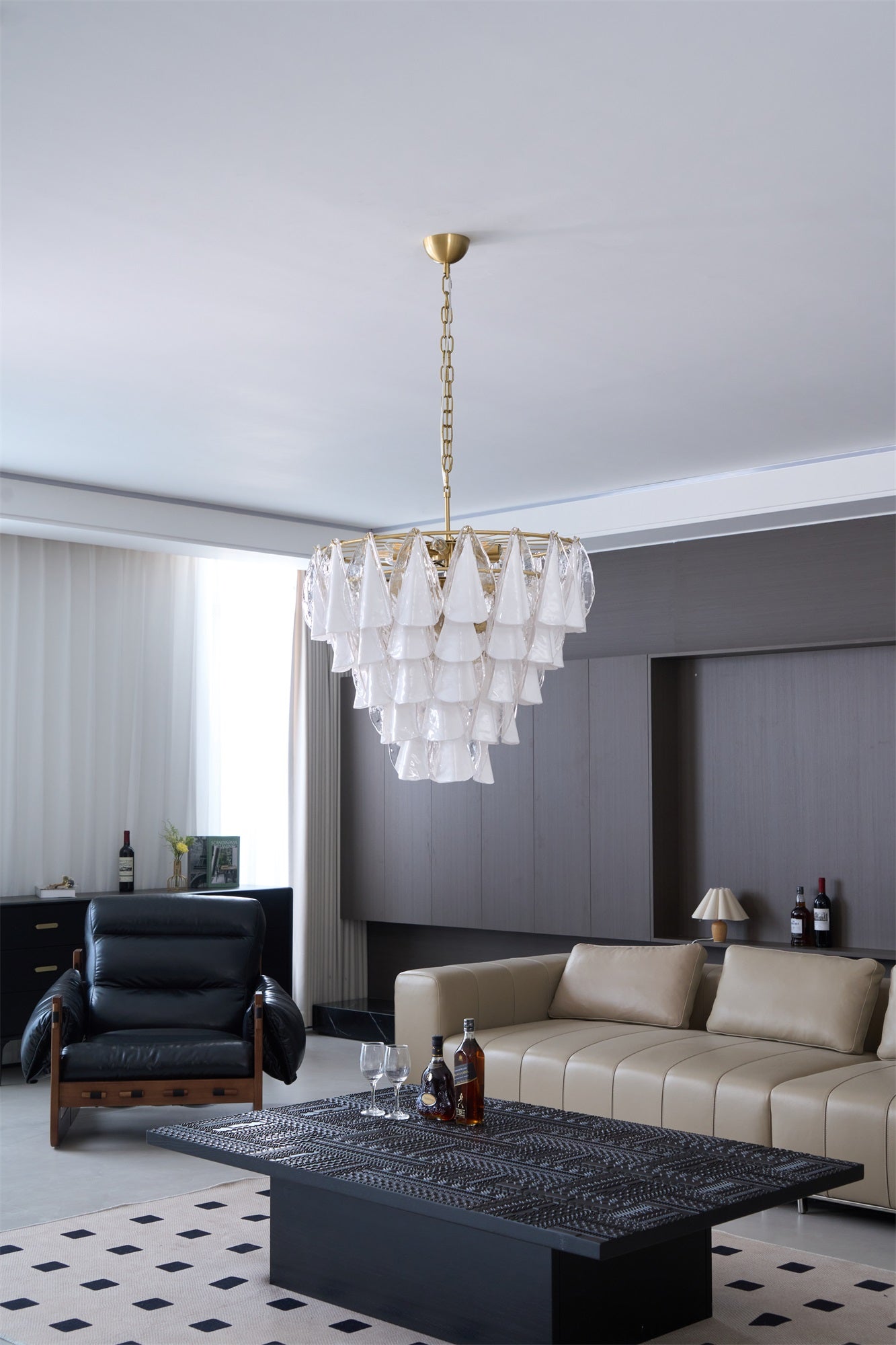 Anthesis Art White Glass Chandelier