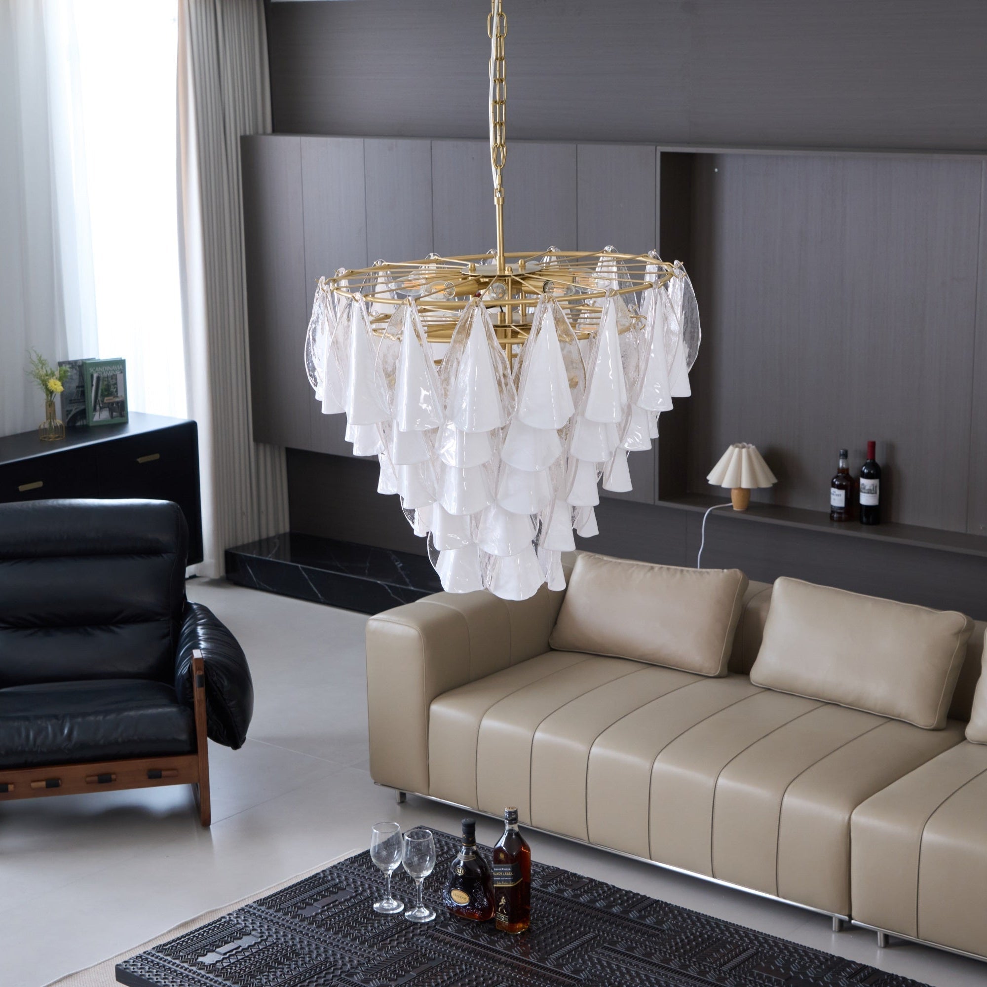 Anthesis Art White Glass Chandelier