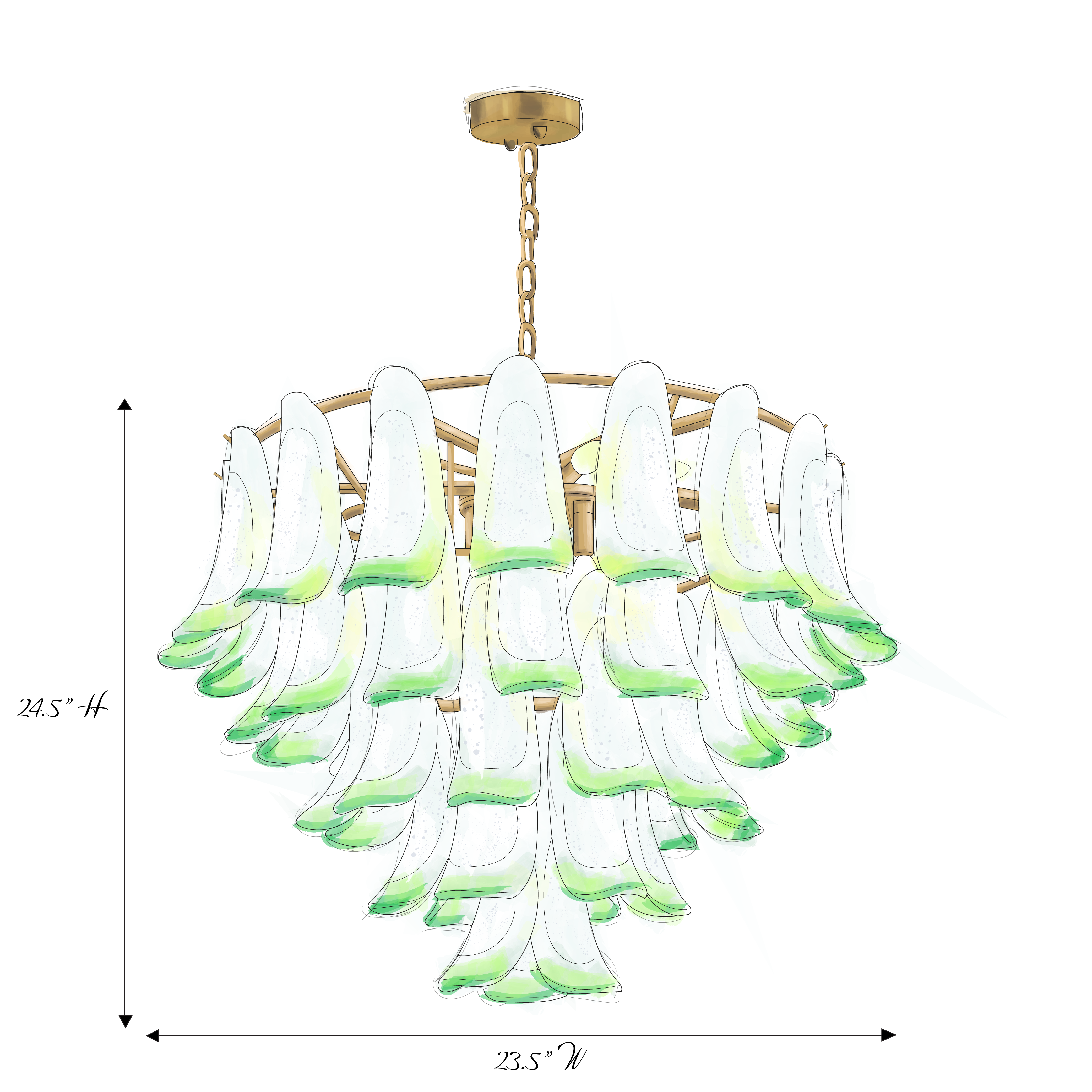 Anthesis Art Glass Petal Chandelier