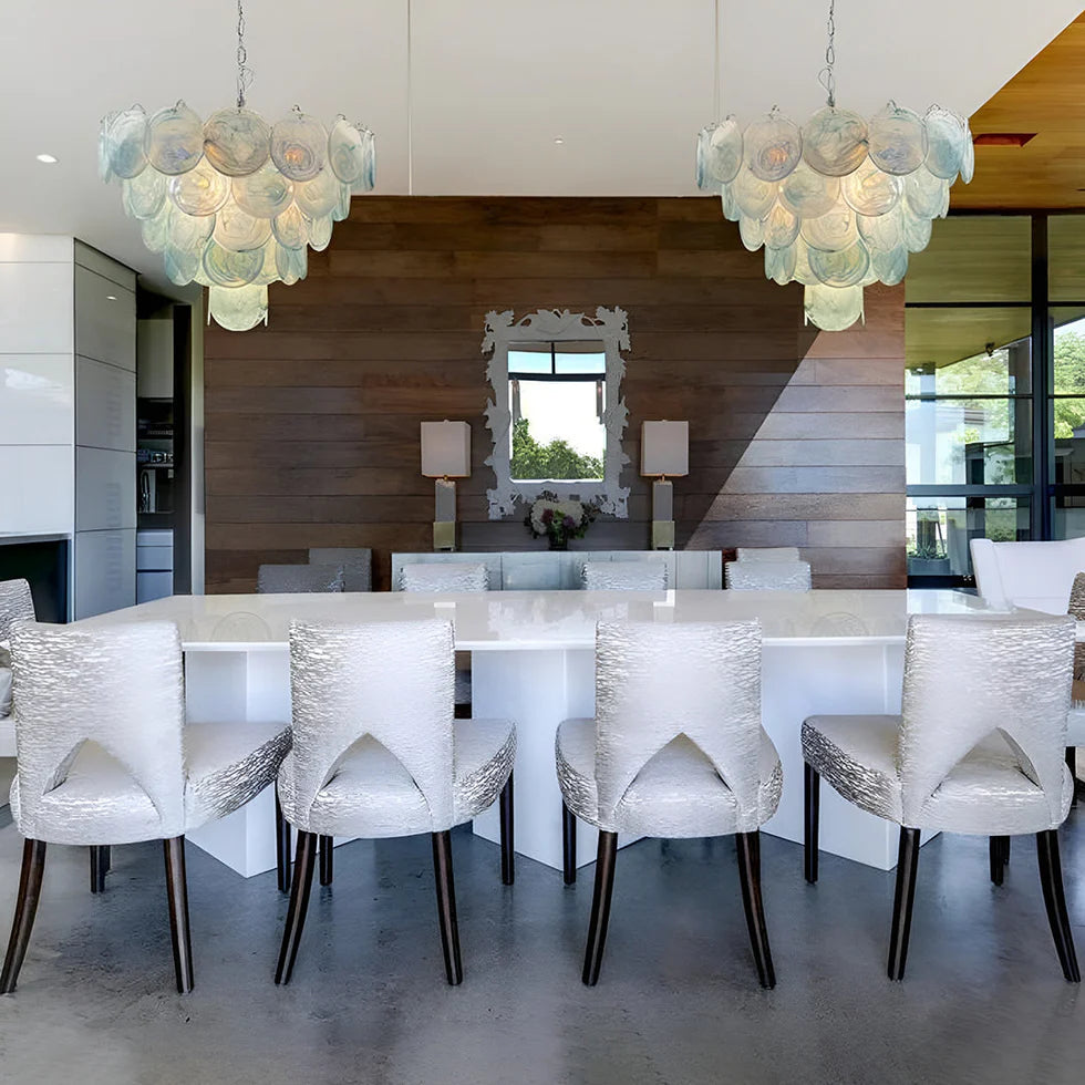 Cobalt Aura Glass Disc Chandelier---Blue