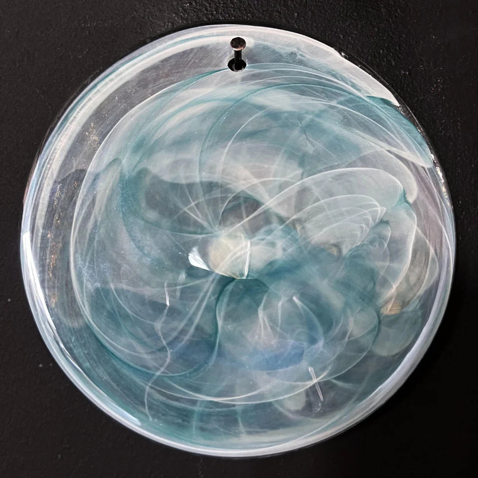 Cobalt Aura Glass Disc Chandelier---Blue