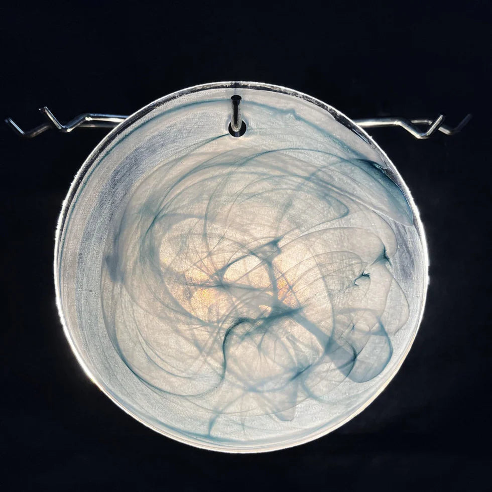 Cobalt Aura Glass Disc Chandelier---Blue