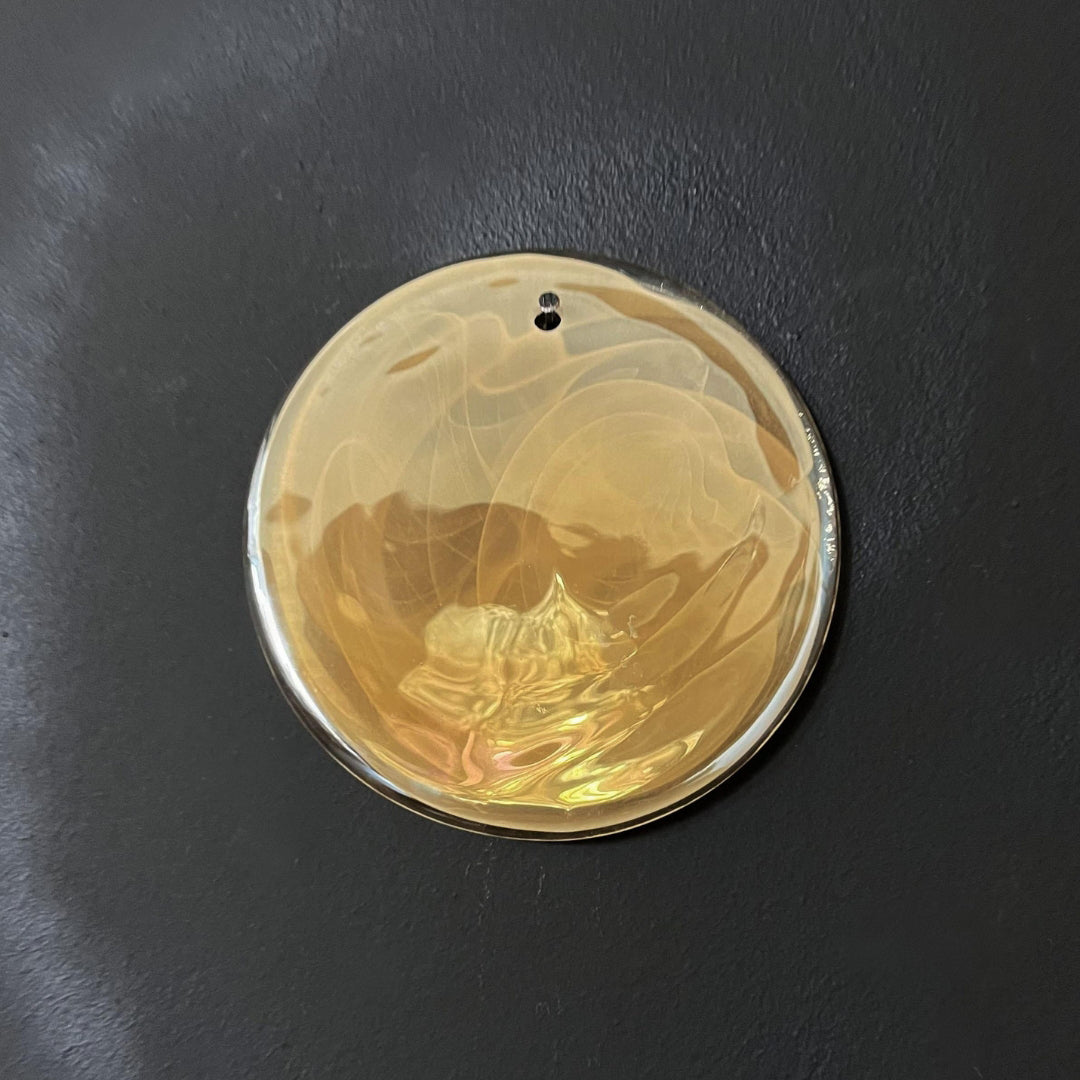 Cobalt Aura Glass Disc Chandelier---Gold