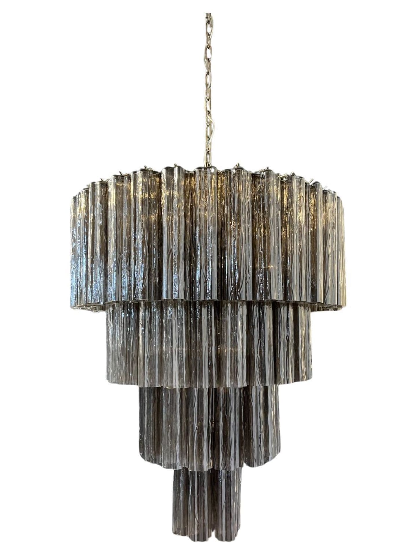 Pastel Art smoked Glass Chandelier – 78 Tubes