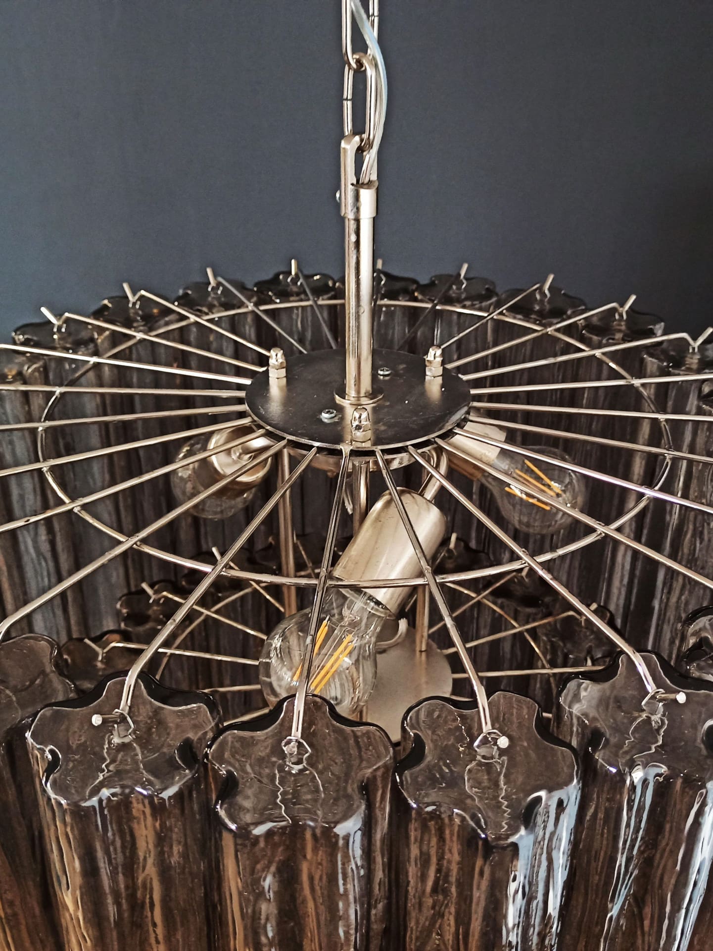 Pastel Art smoked Glass Chandelier – 78 Tubes