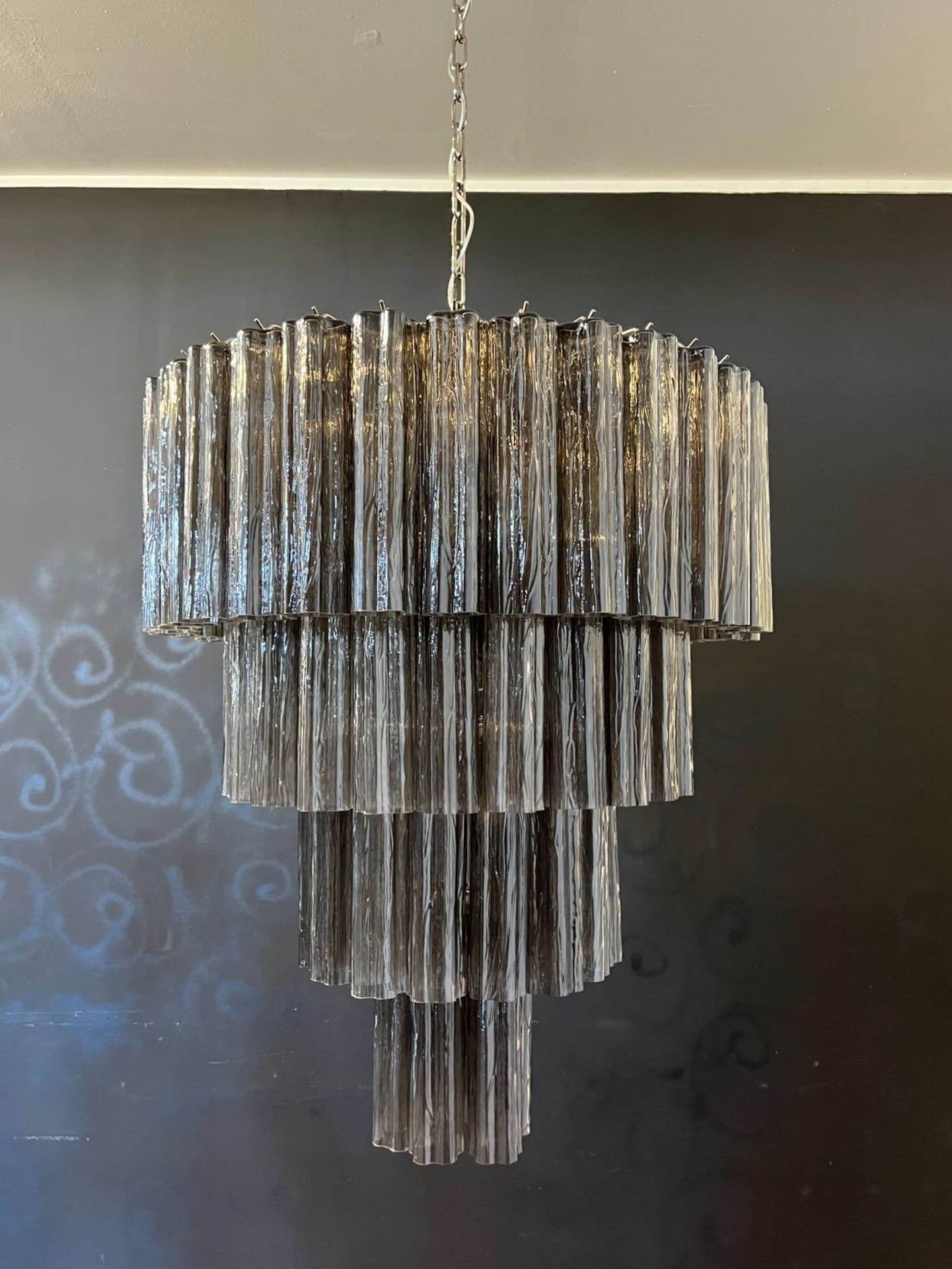 Pastel Art smoked Glass Chandelier – 78 Tubes