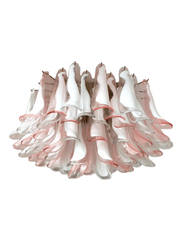 Anthesis Art Glass Flush Mount – 64 Petals – Pink & White