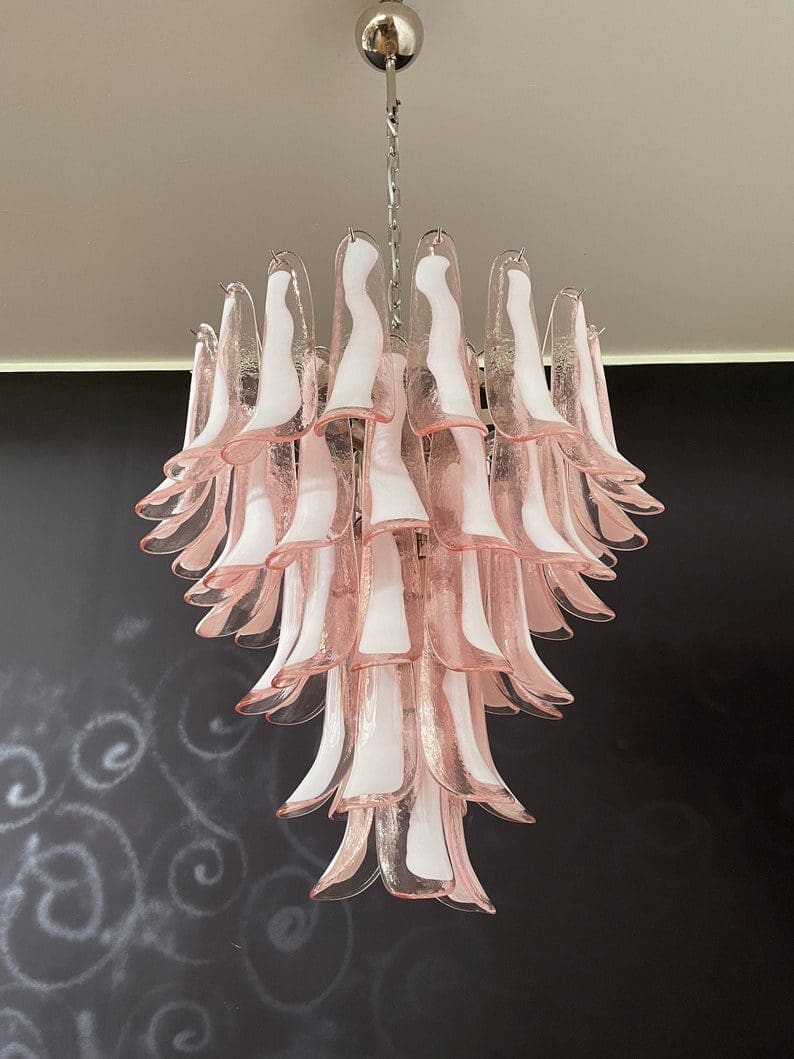 Anthesis Art Glass Chandelier – 52 petals – Pink