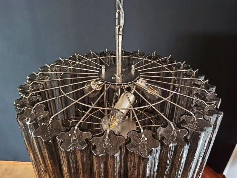 Pastel Art Smoked Glass Chandelier – 52 Tubes
