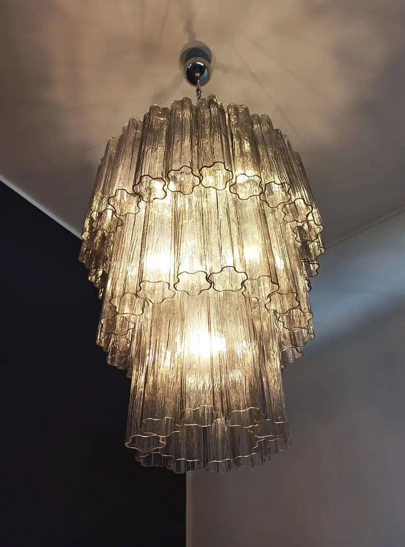 Pastel Art Smoked Glass Chandelier – 52 Tubes