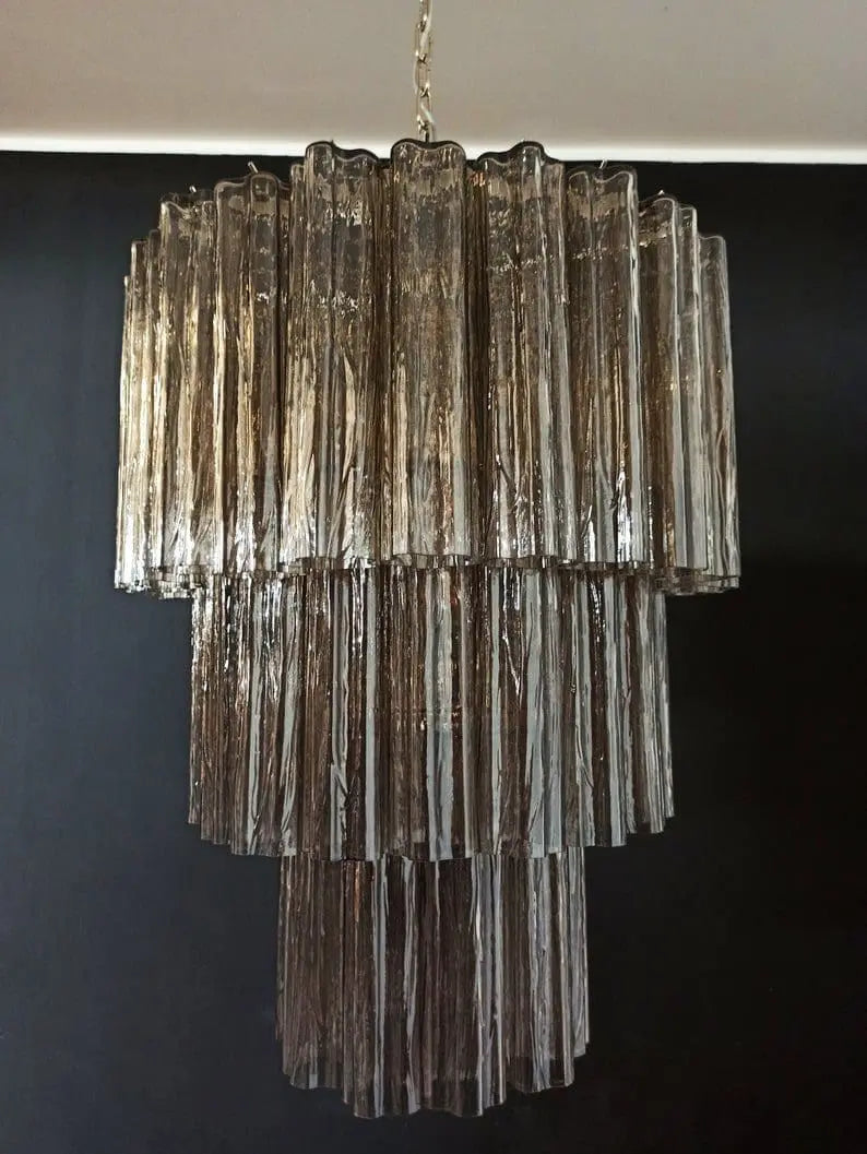 Pastel Art Smoked Glass Chandelier – 52 Tubes